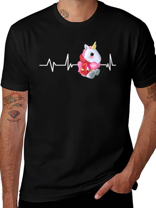 Unicorn Heartbeat T-Shirt - Cute Graphic Tee