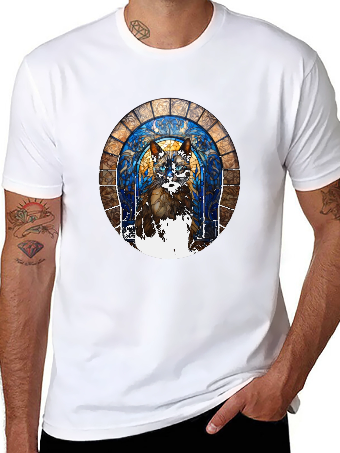 Stained Glass Cat T-Shirt