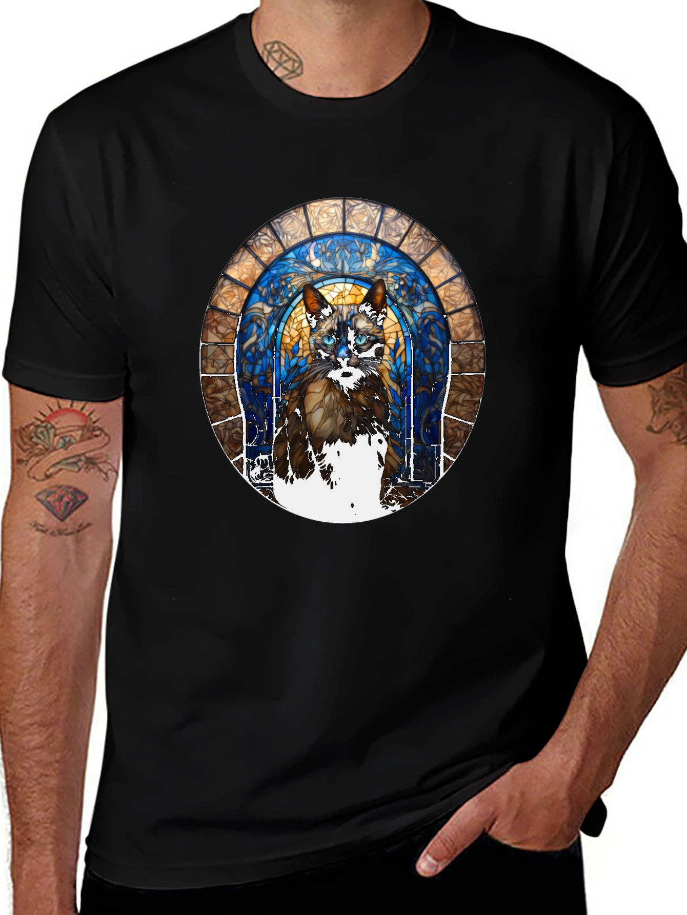Stained Glass Cat T-Shirt