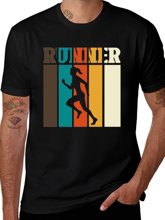 Retro Runner Graphic Tee - Black