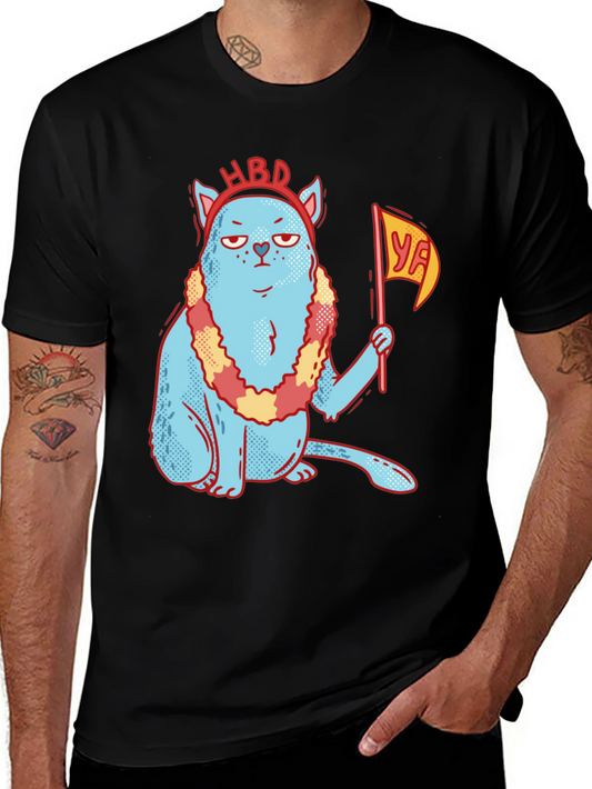 Funny Cat Birthday T-Shirt - HBD YA! Graphic Tee