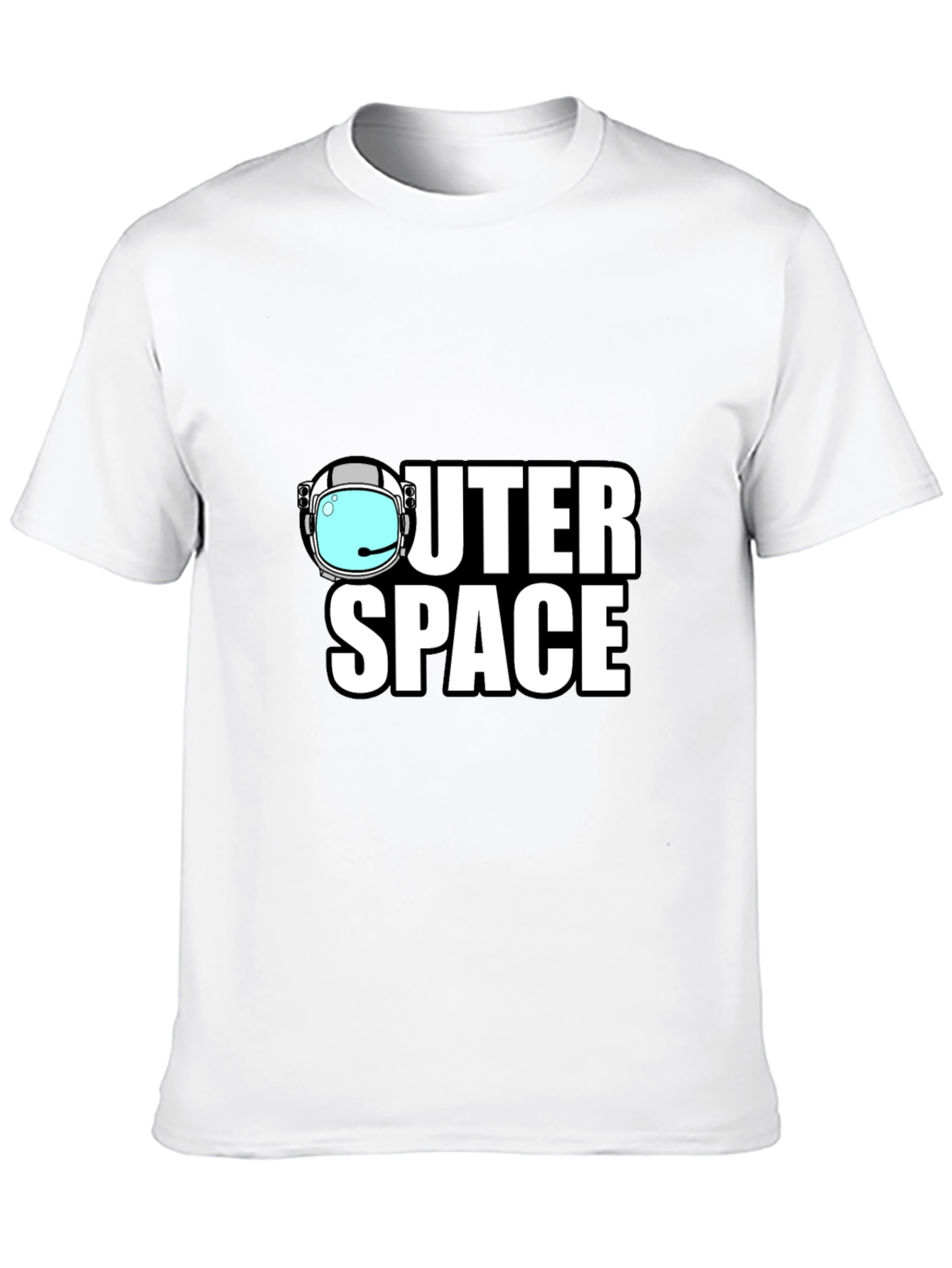 Outer Space Black T-Shirt - Astronaut Helmet Graphic Tee