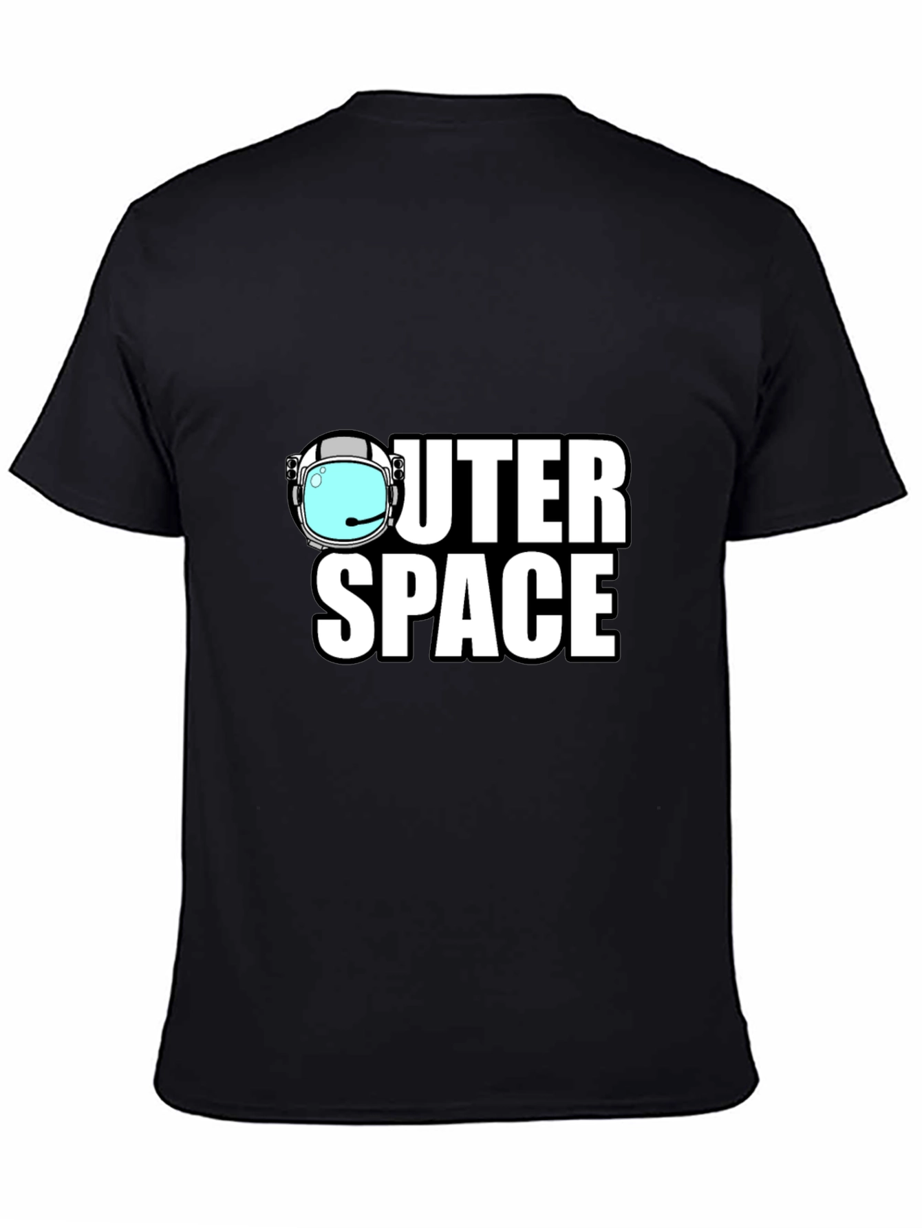 Outer Space Black T-Shirt - Astronaut Helmet Graphic Tee