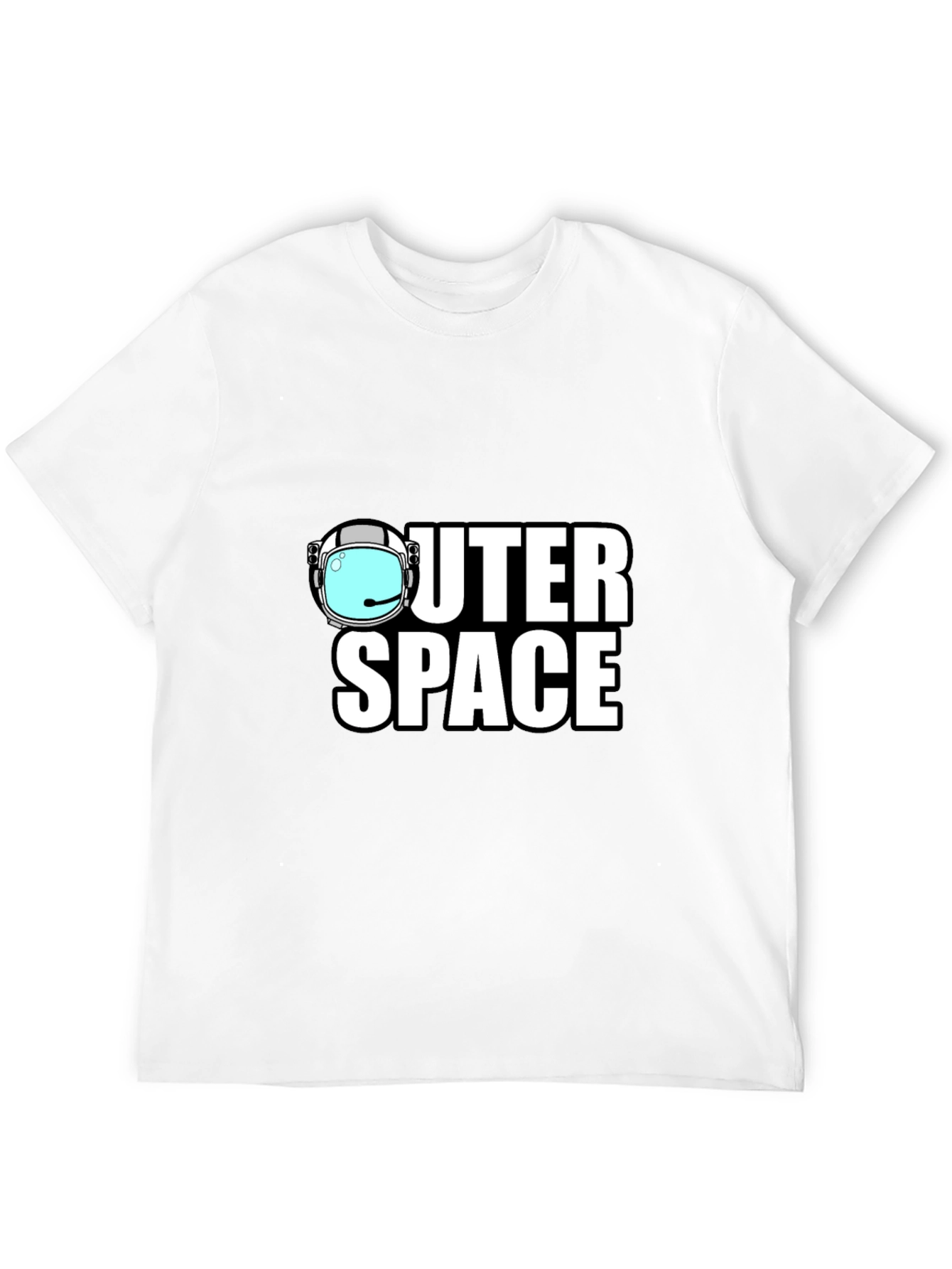 Outer Space Black T-Shirt - Astronaut Helmet Graphic Tee