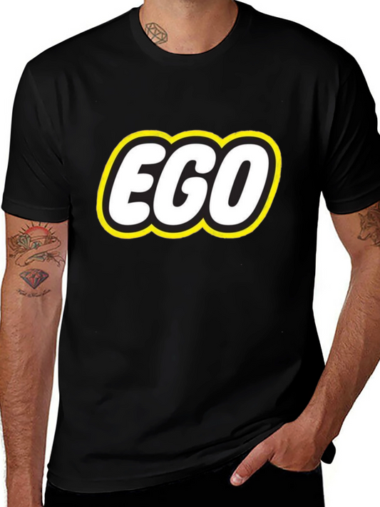 EGO T-Shirt - Black Crew Neck Tee for Men
