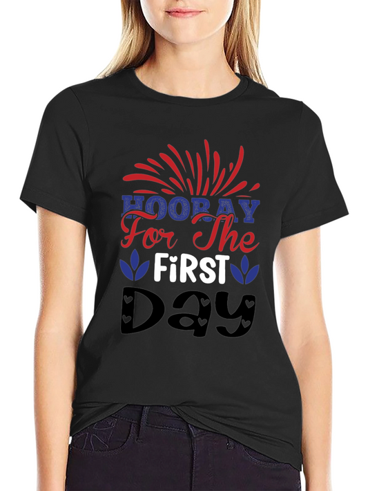 Patriotic Hooray First Day Graphic Tee