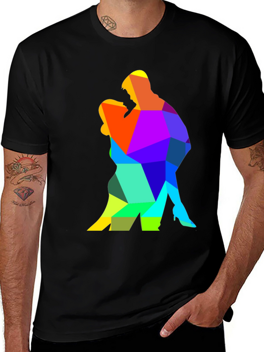 Geometric Tango T-Shirt - Colorful Dance Design