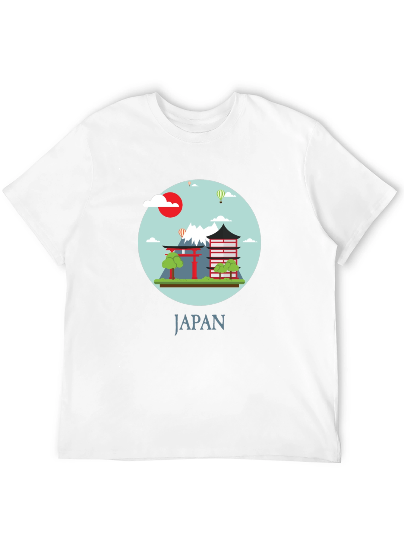 Japan Graphic Print Crew Neck T-Shirt