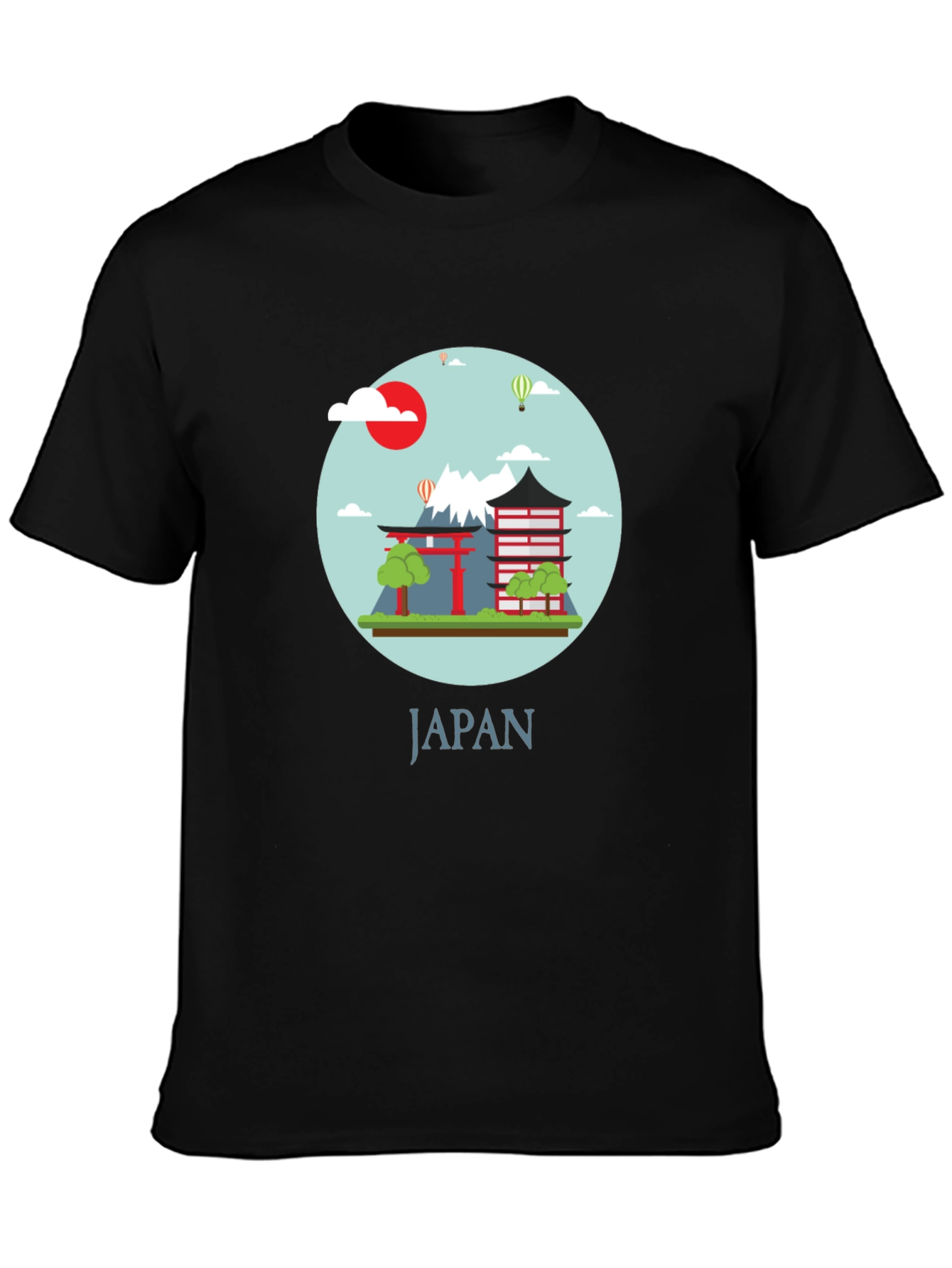 Japan Graphic Print Crew Neck T-Shirt