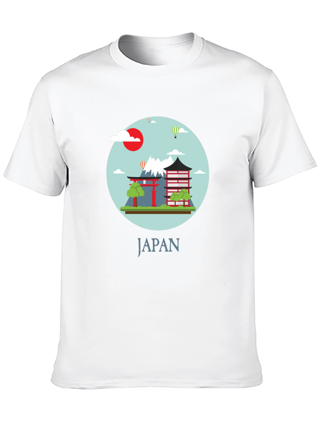 Japan Graphic Print Crew Neck T-Shirt