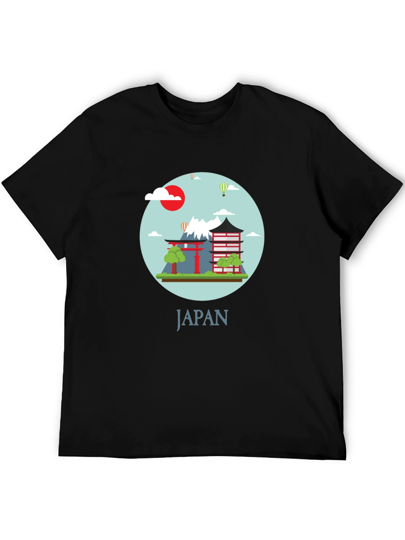 Japan Graphic Print Crew Neck T-Shirt