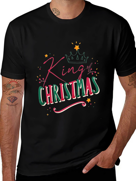 King of Christmas Black Graphic T-Shirt