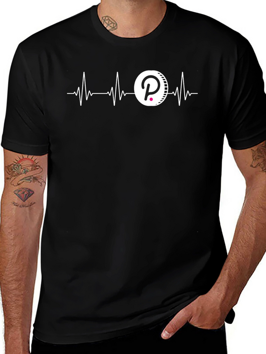 Polkadot Heartbeat Graphic Tee - Crypto Love Shirt
