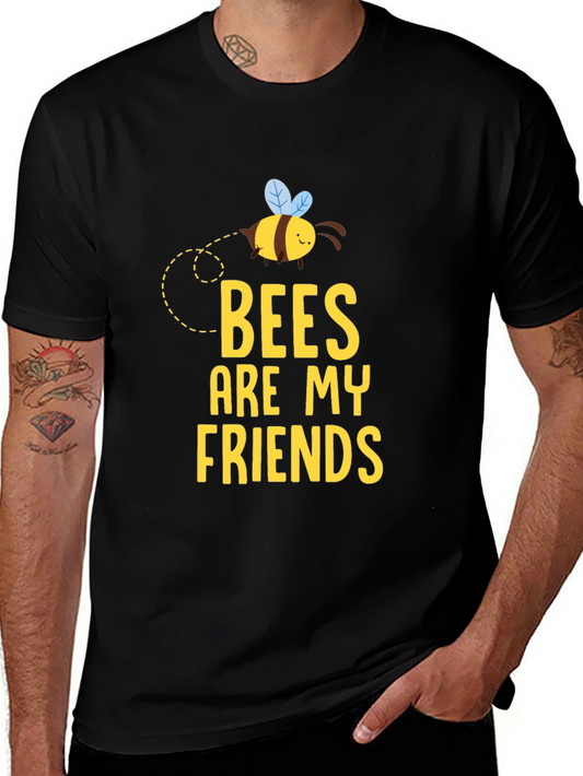 Bees are my Friends Graphic T-Shirt - Black Cotton Tee