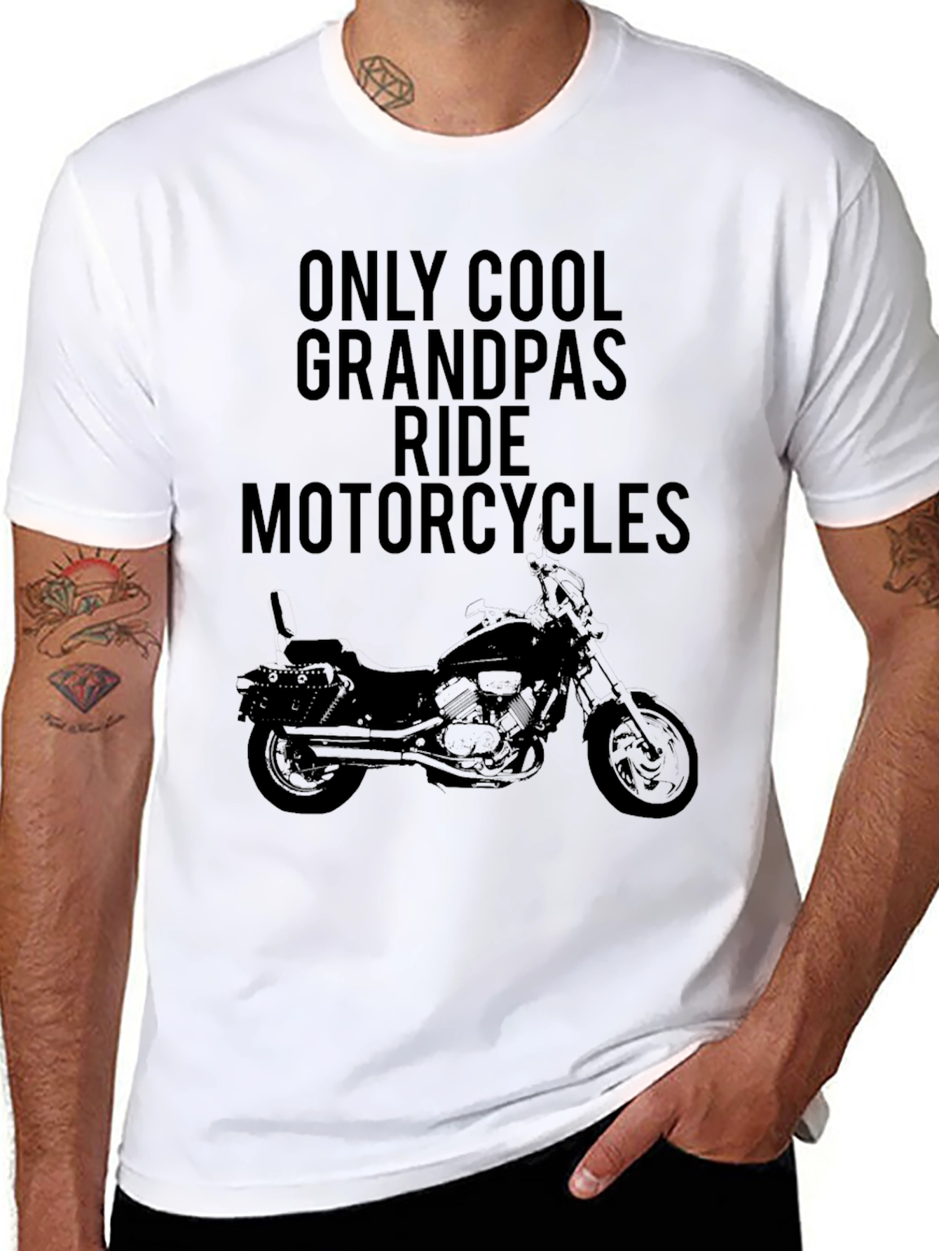 Cool Grandpas Ride Motorcycles Graphic T-Shirt
