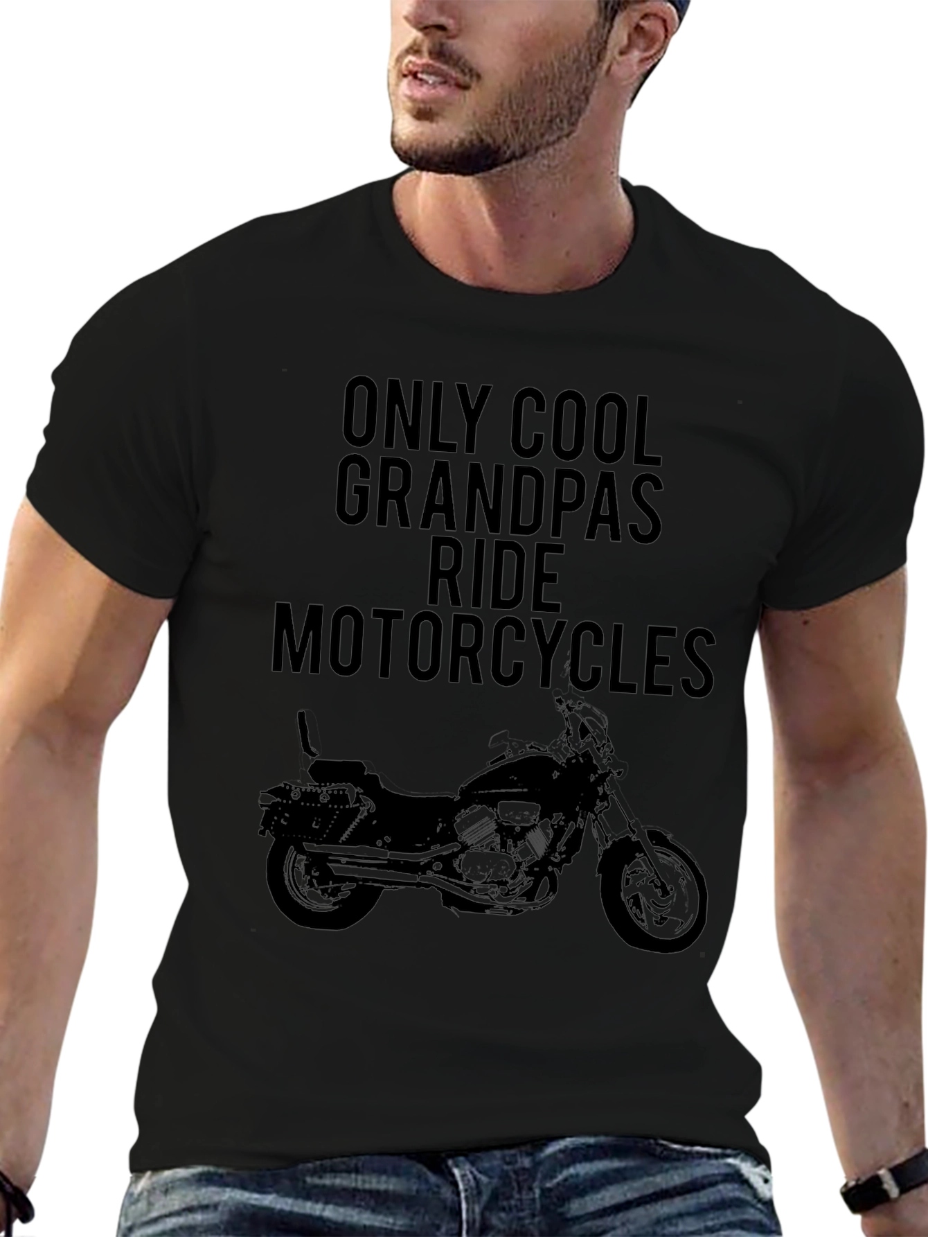 Cool Grandpas Ride Motorcycles Graphic T-Shirt