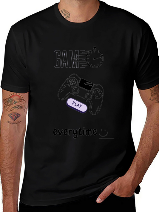 Game Anytime Black Graphic Tee