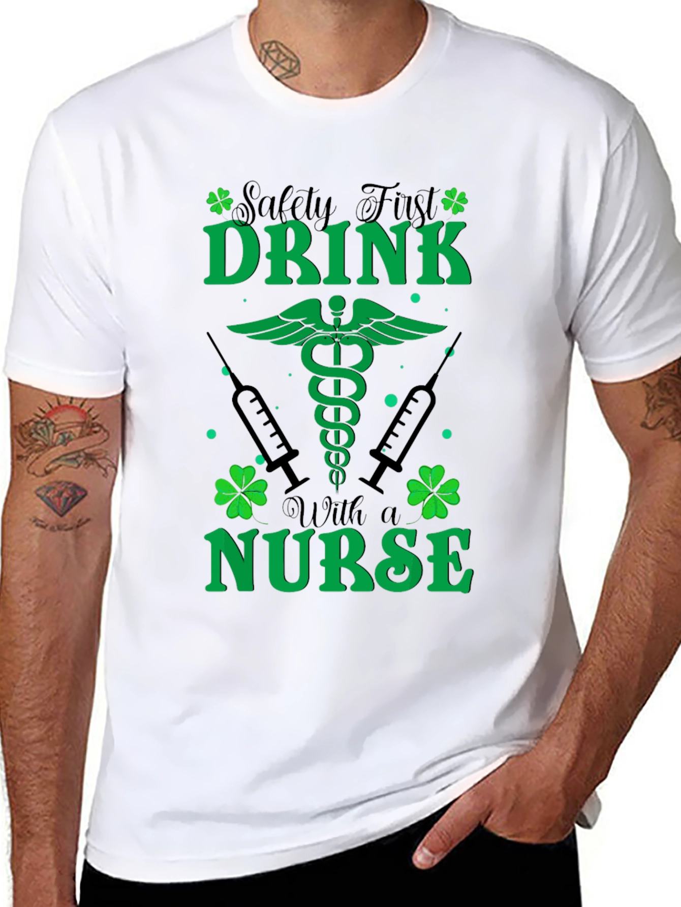St. Patricks Day Nurse T-Shirt - Safety First