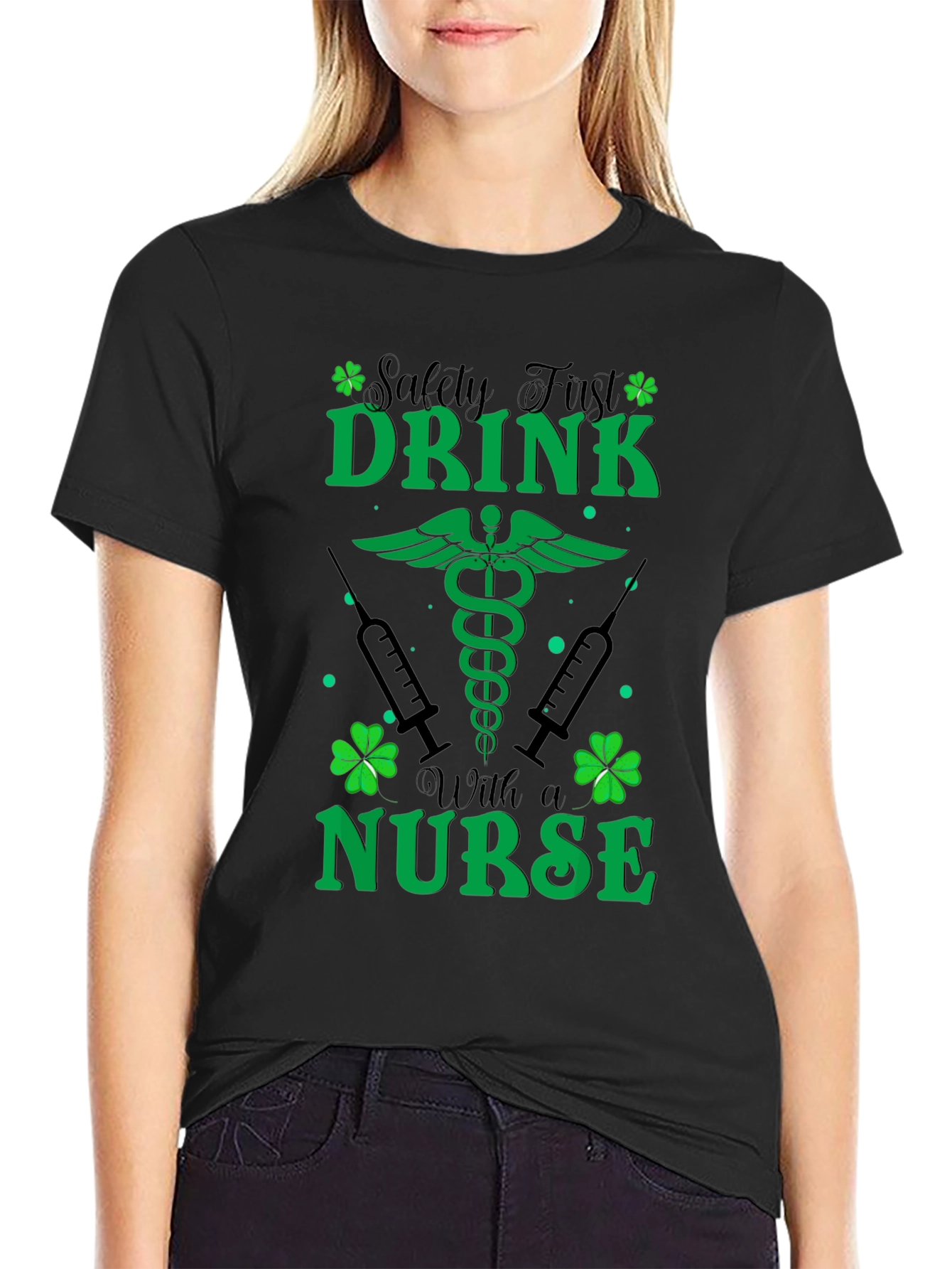 St. Patricks Day Nurse T-Shirt - Safety First