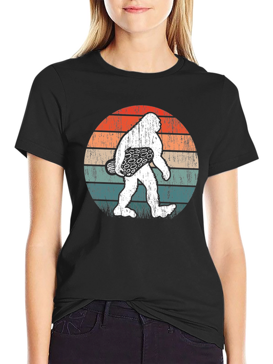 Retro Bigfoot Morel Mushroom Hunter T-Shirt