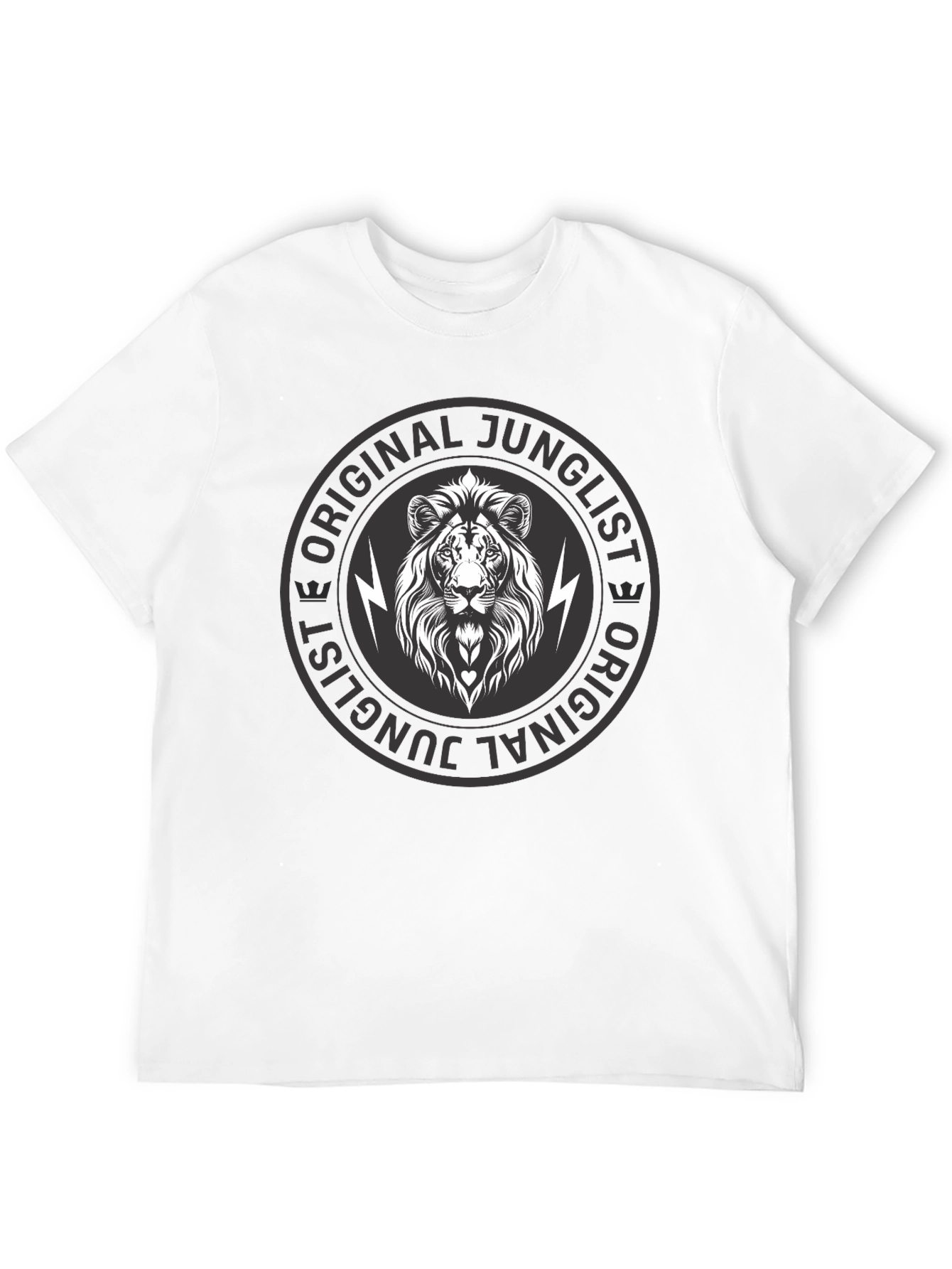 Original Junglist Lion Graphic Black T-Shirt