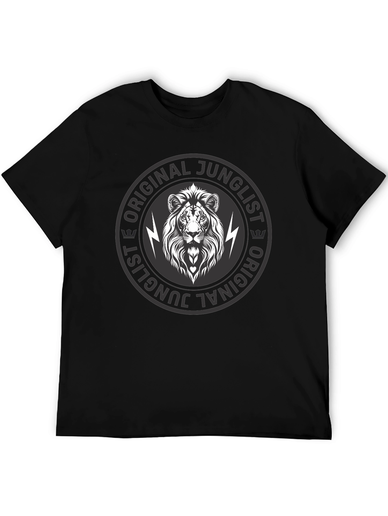 Original Junglist Lion Graphic Black T-Shirt