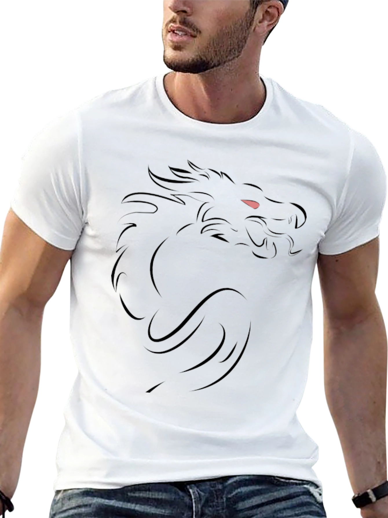 Mens Black Dragon Graphic T-Shirt