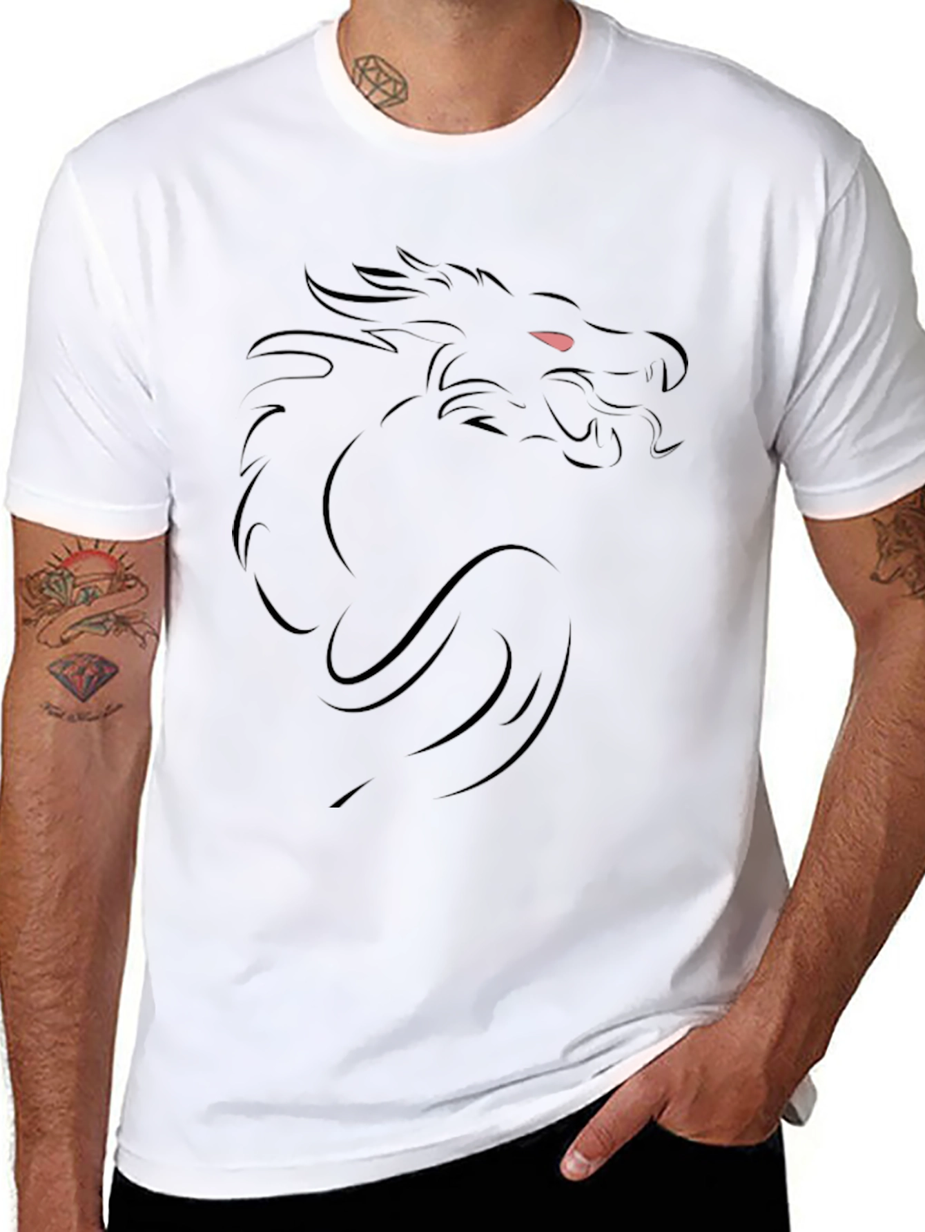 Mens Black Dragon Graphic T-Shirt