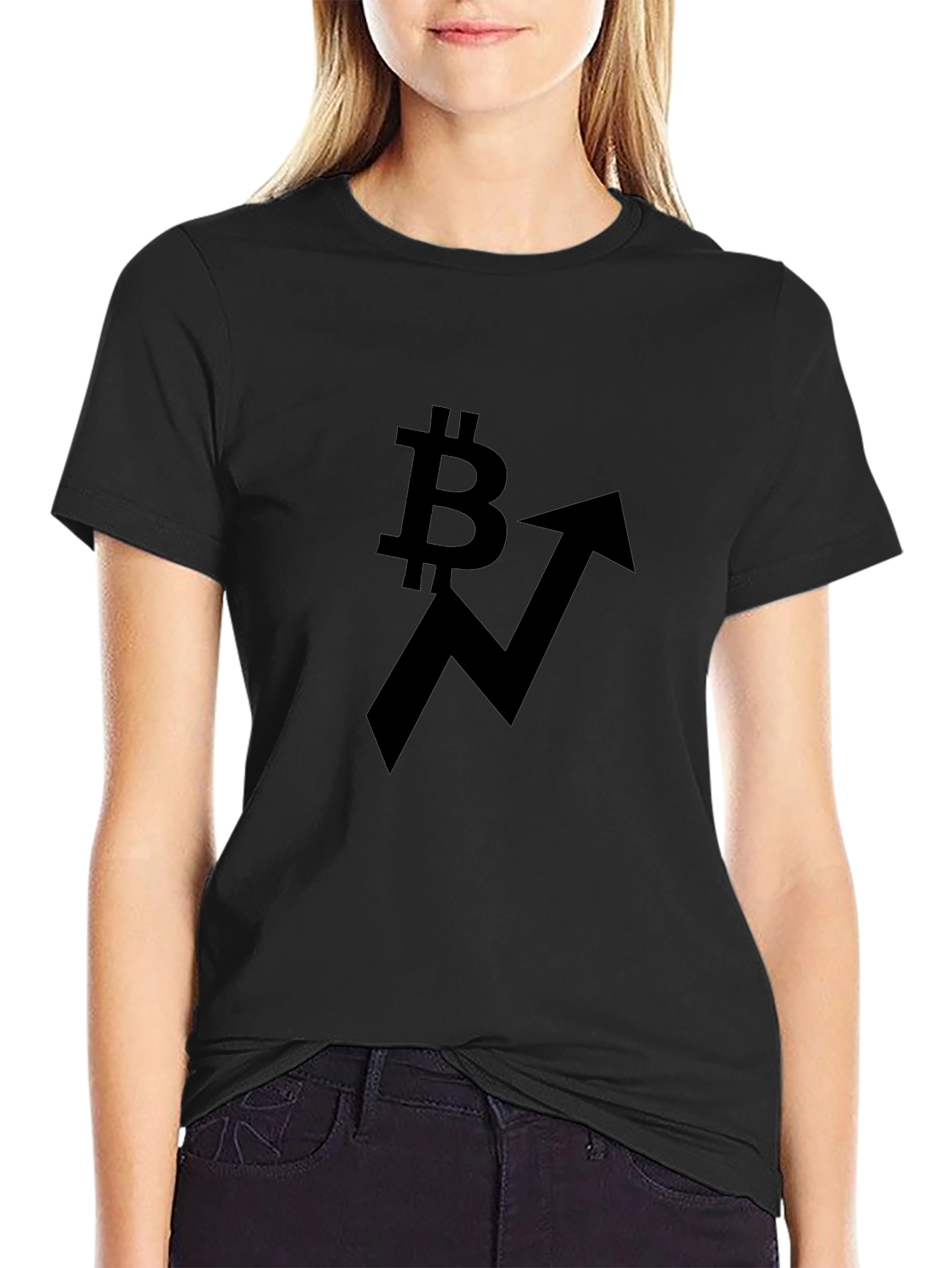 Bitcoin Upward Trend Black T-Shirt