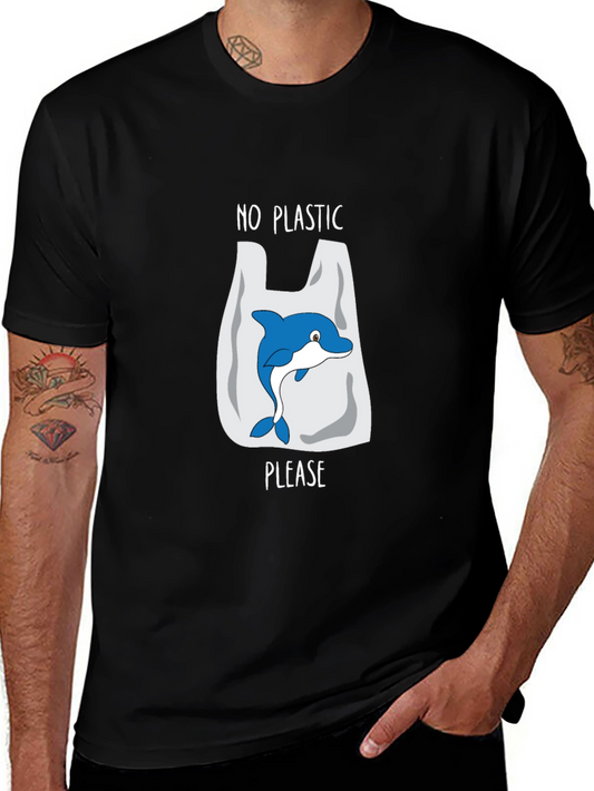 No Plastic Please Dolphin Graphic Tee