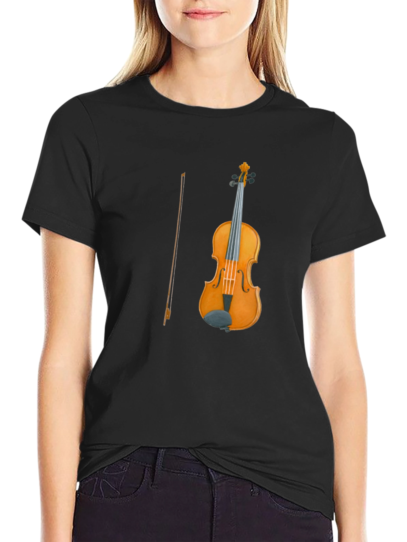Violin Graphic Tee | Classic Instrument Design T-Shirt