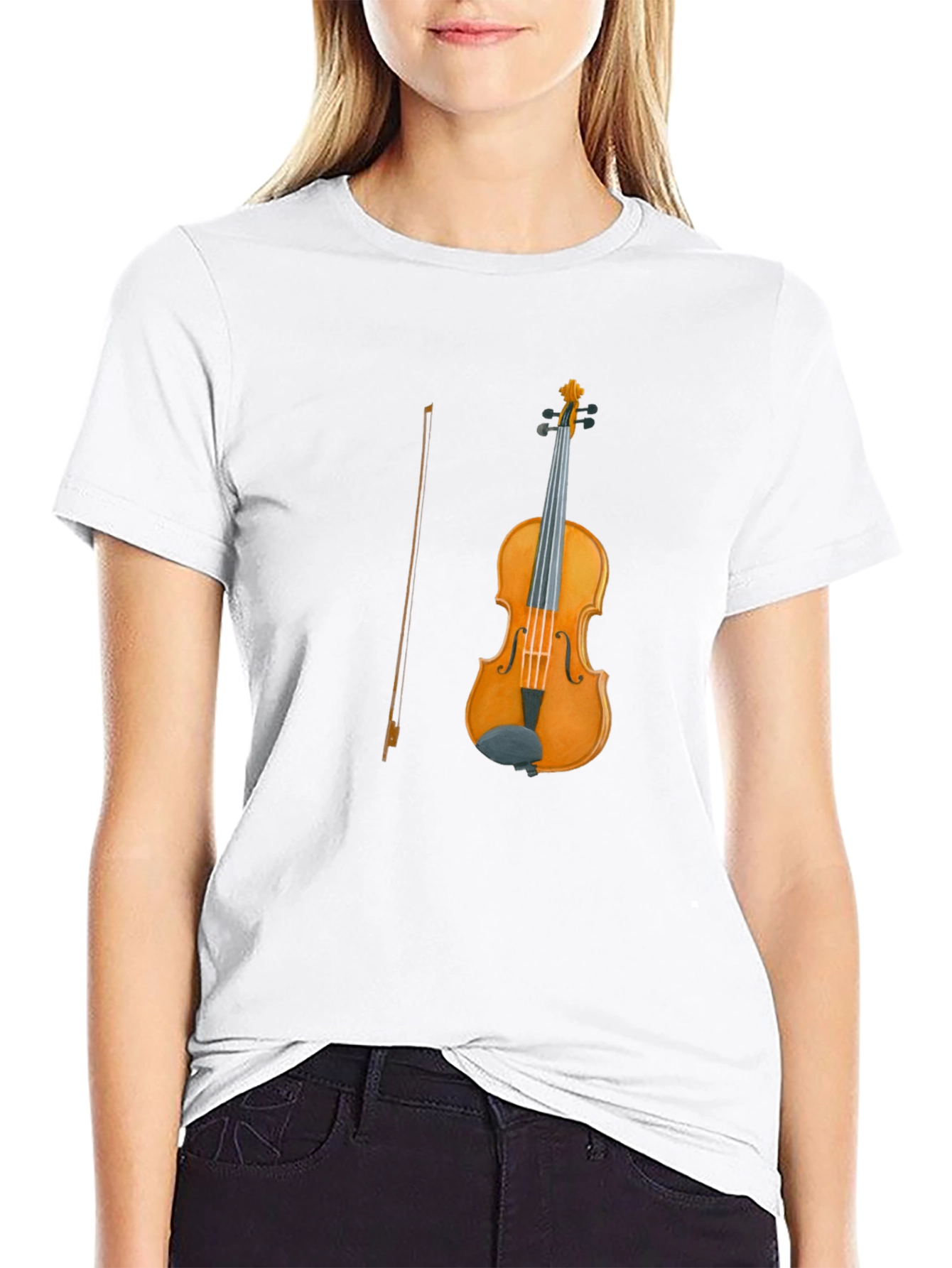 Violin Graphic Tee | Classic Instrument Design T-Shirt