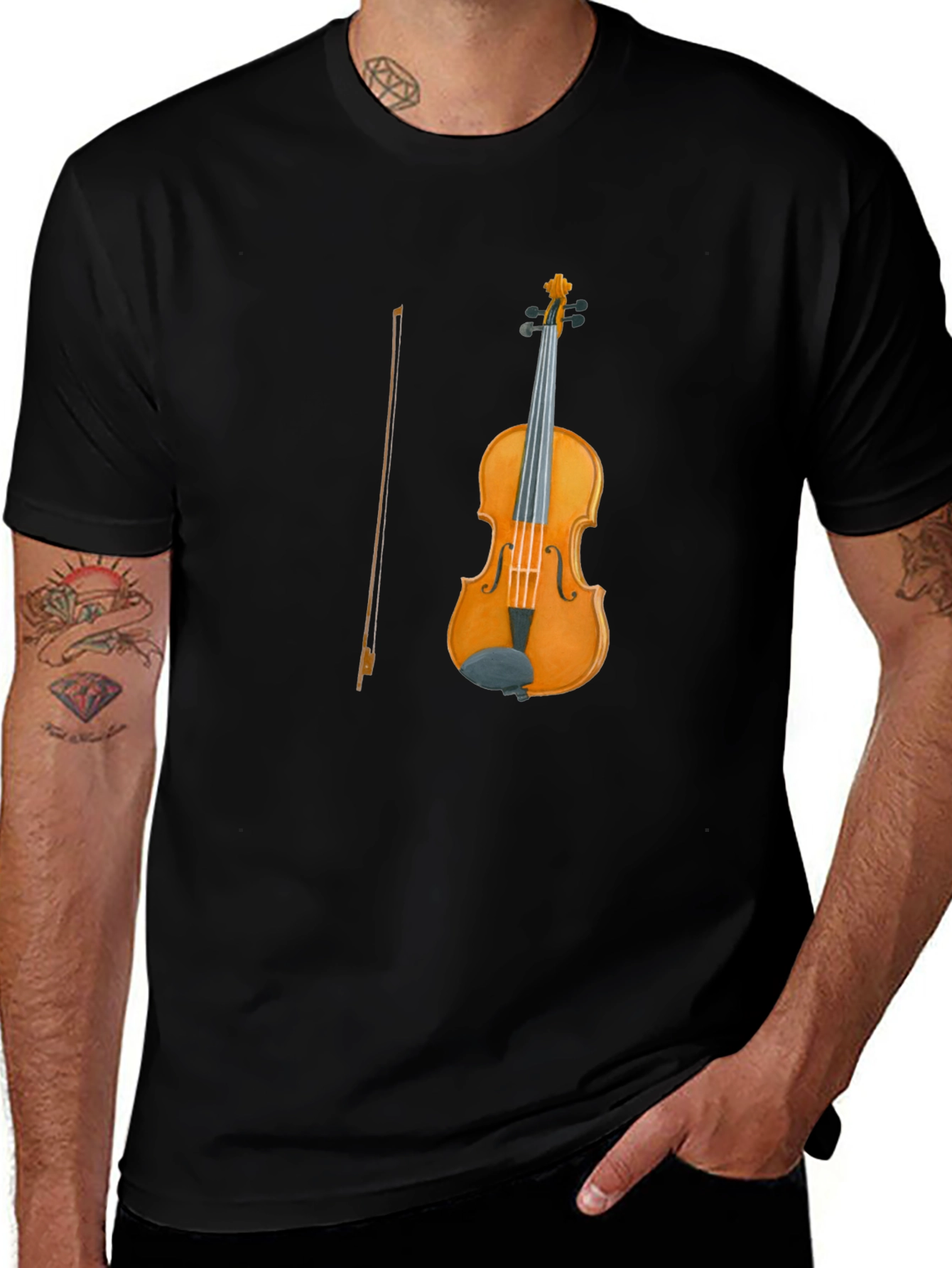 Violin Graphic Tee | Classic Instrument Design T-Shirt
