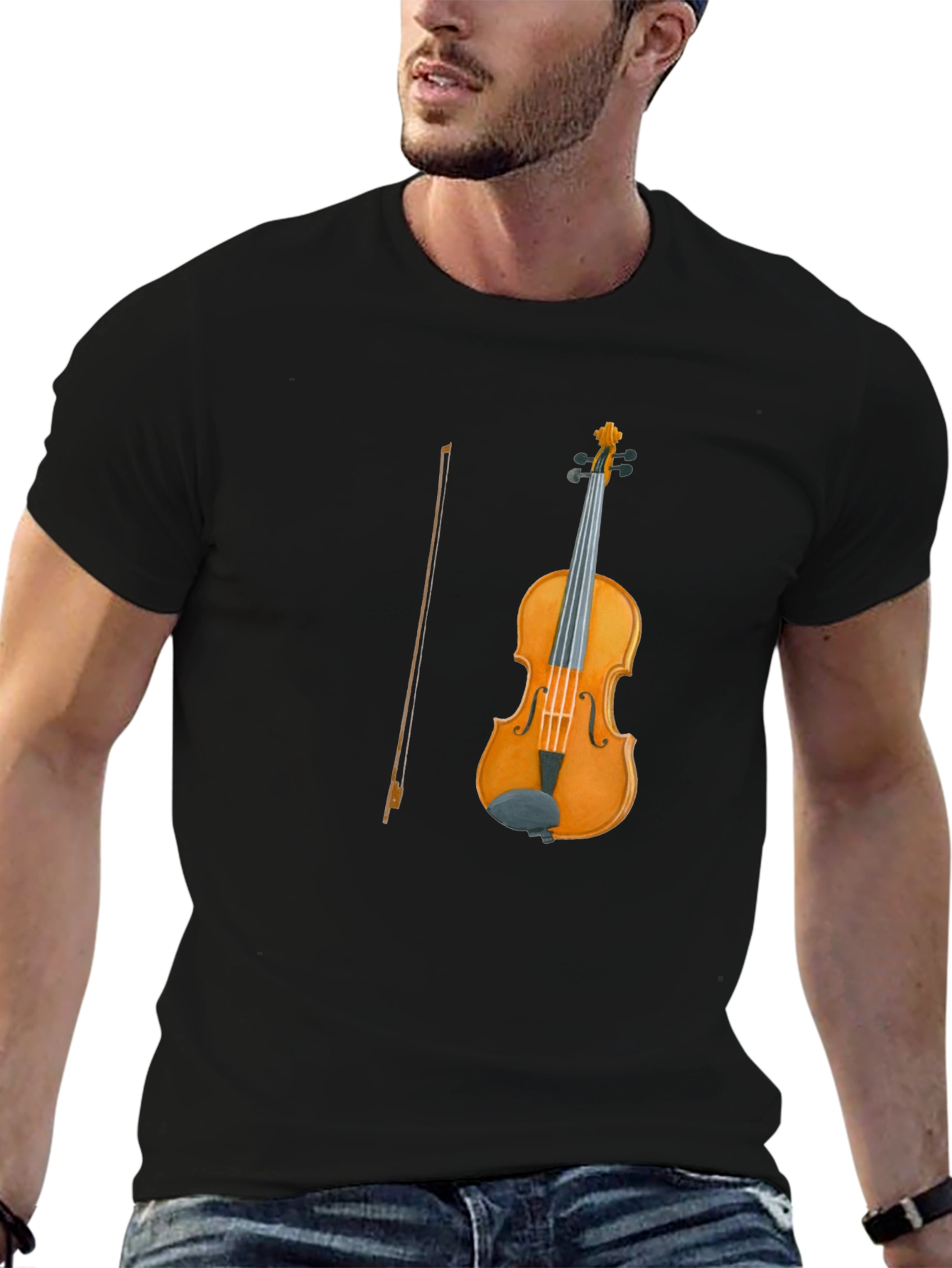 Violin Graphic Tee | Classic Instrument Design T-Shirt