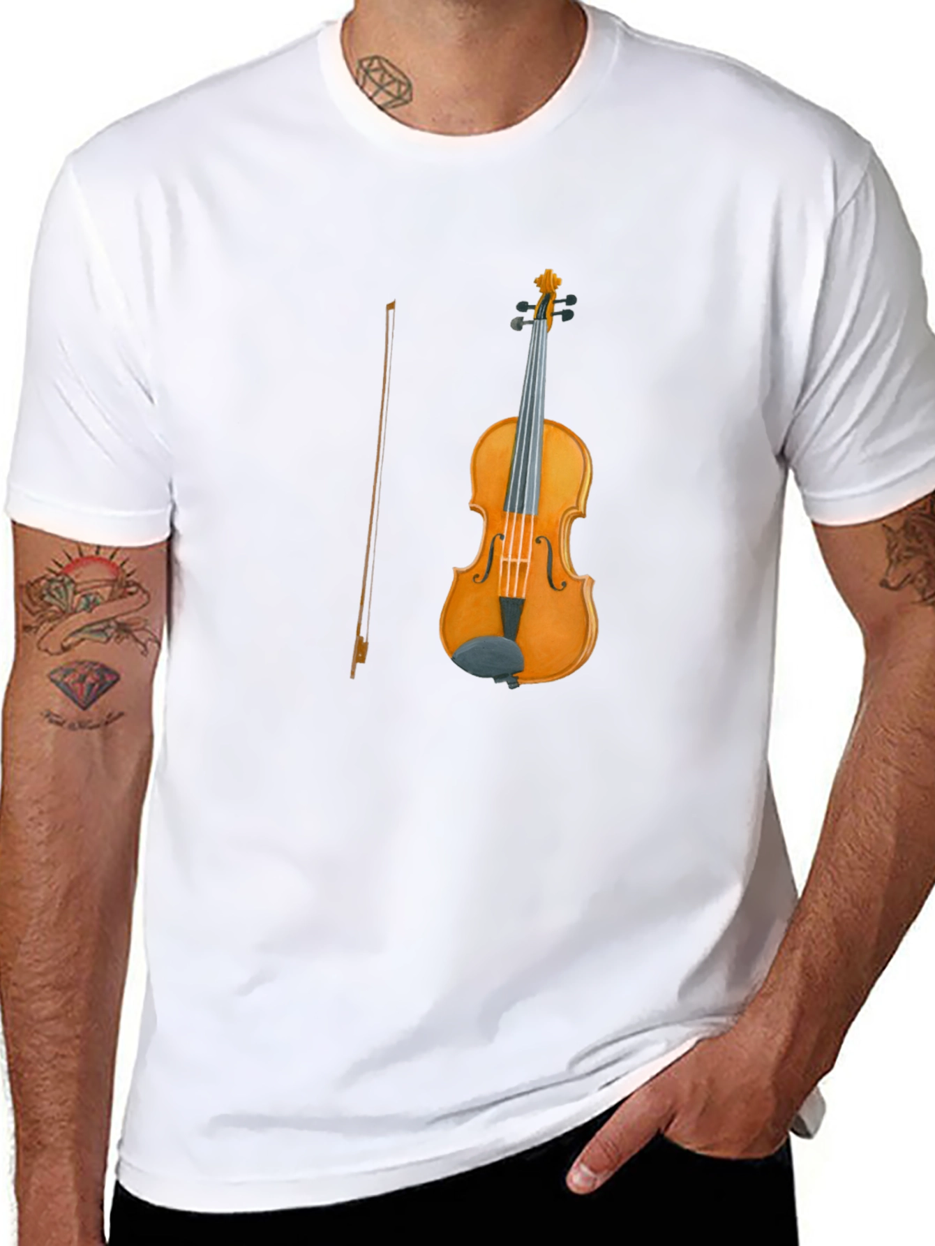 Violin Graphic Tee | Classic Instrument Design T-Shirt