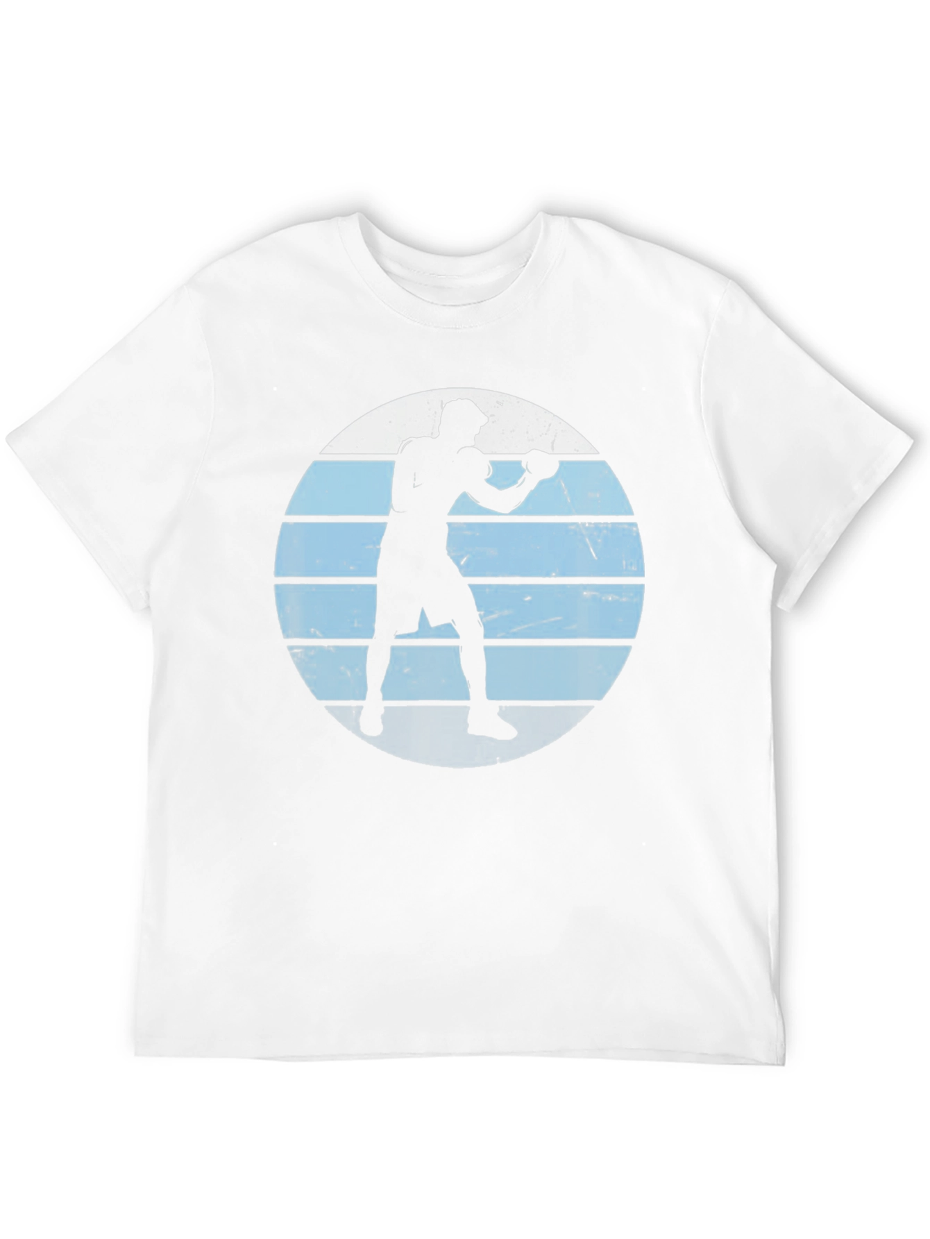 Retro Boxer Silhouette Graphic Tee - Mens Black T-Shirt