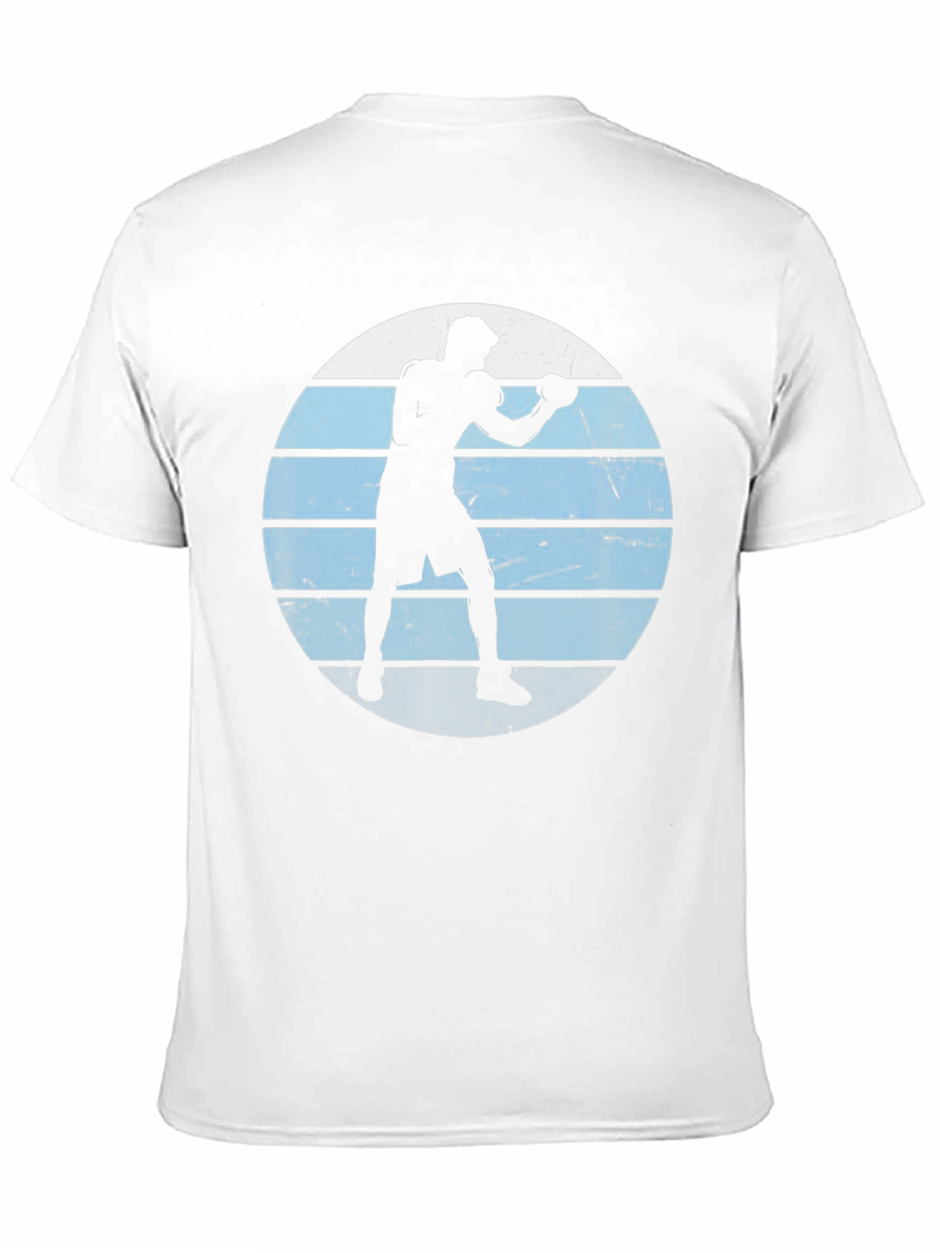Retro Boxer Silhouette Graphic Tee - Mens Black T-Shirt