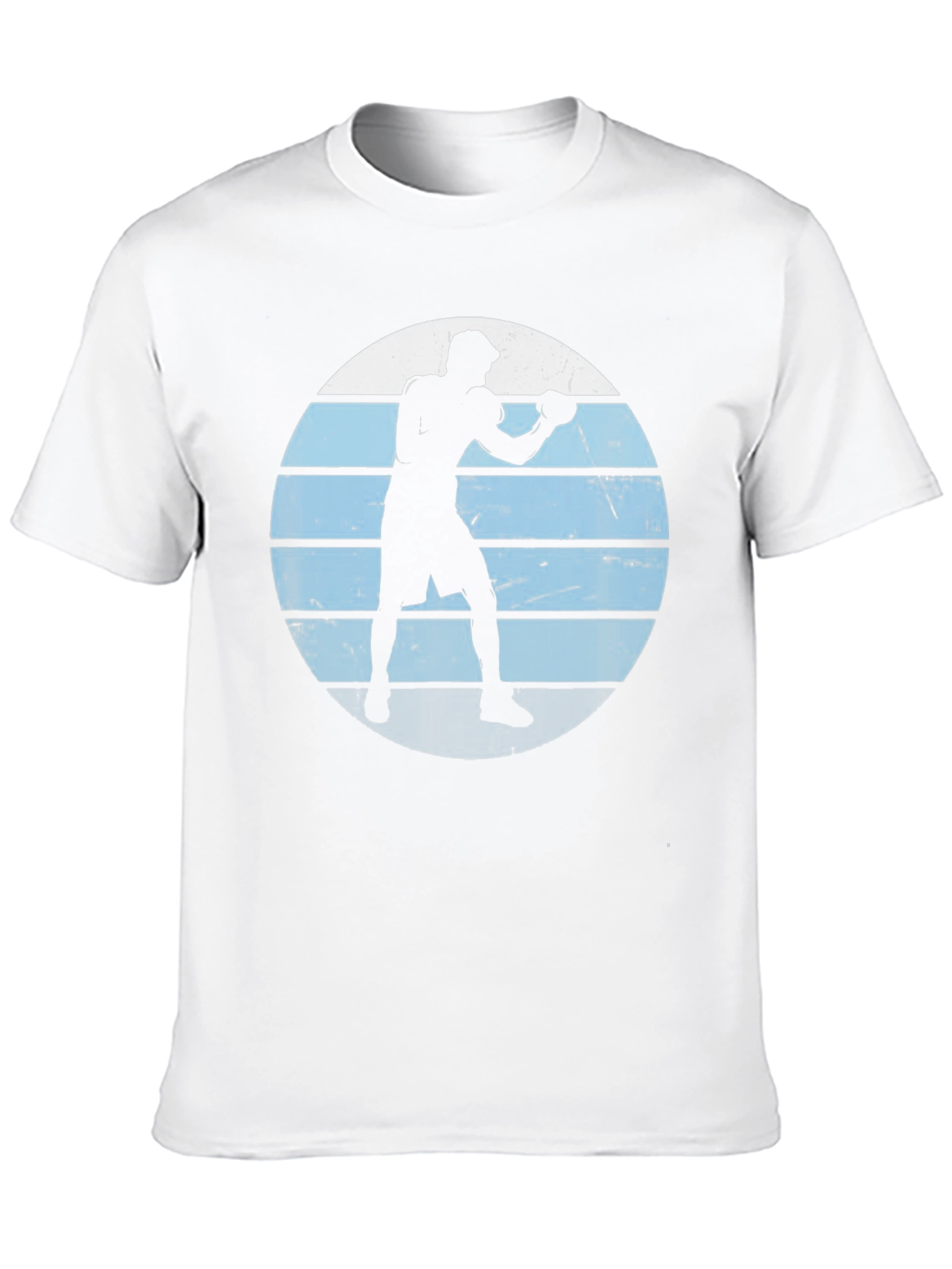Retro Boxer Silhouette Graphic Tee - Mens Black T-Shirt