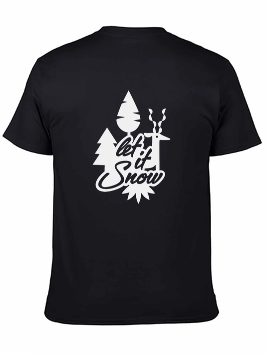 Let it Snow Black Graphic T-Shirt