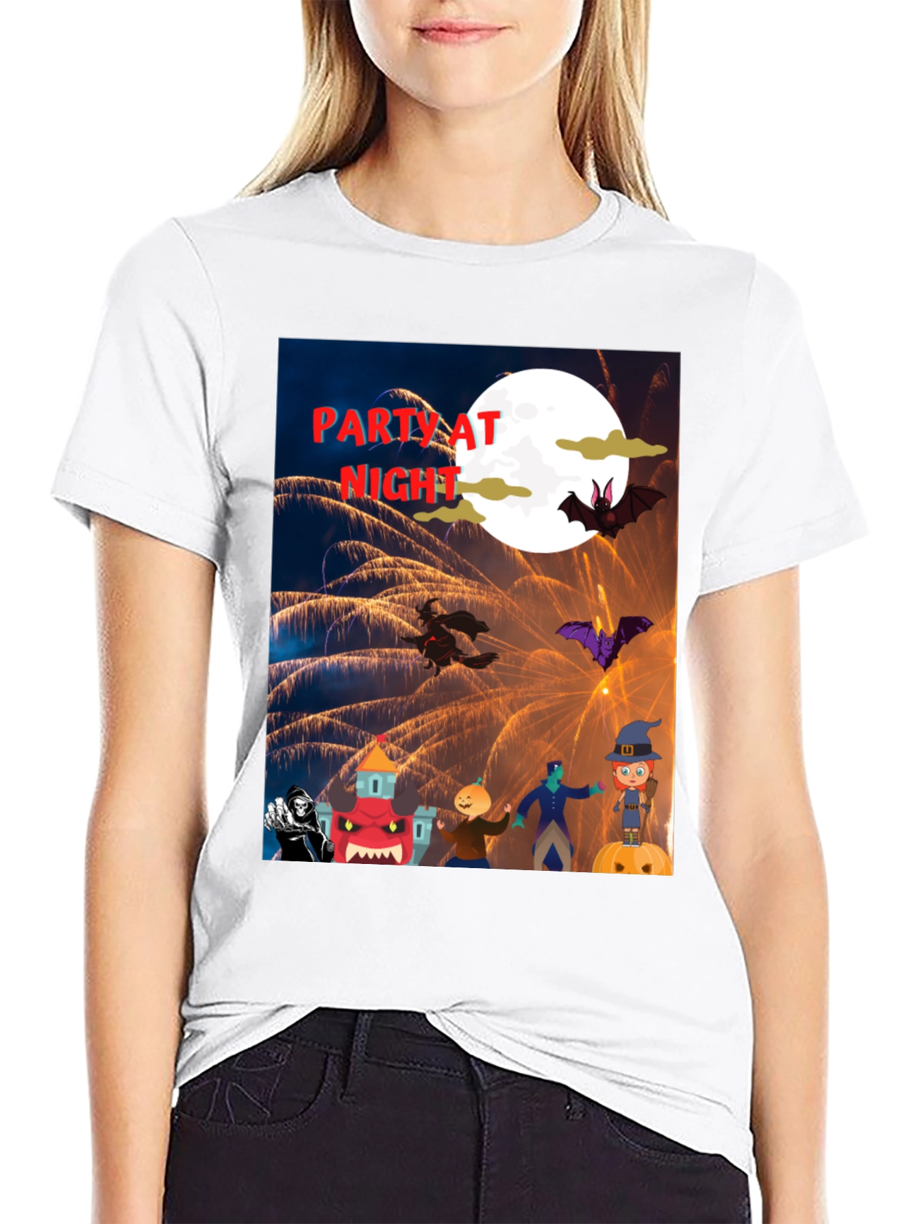 Halloween Party at Night Graphic T-Shirt