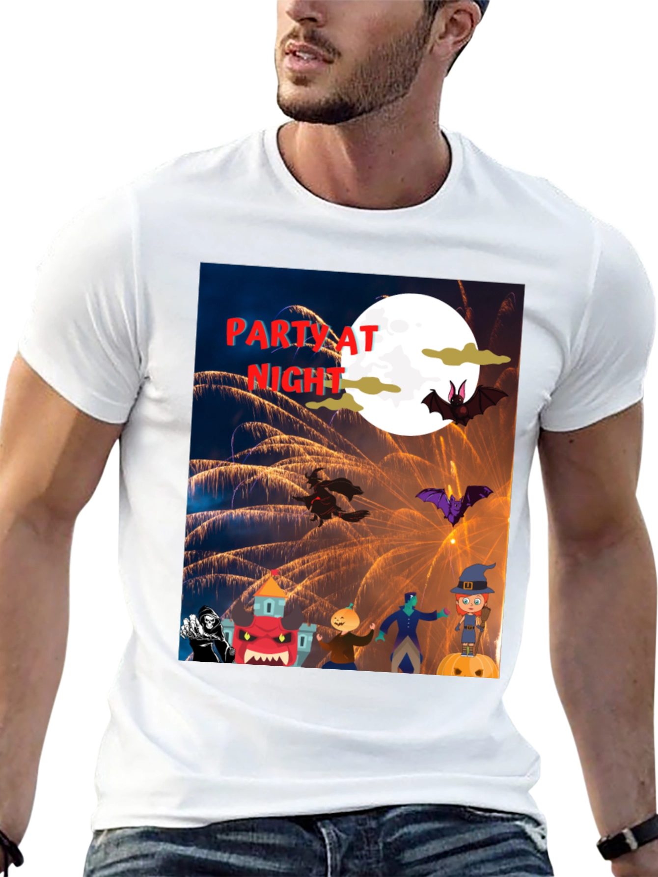 Halloween Party at Night Graphic T-Shirt