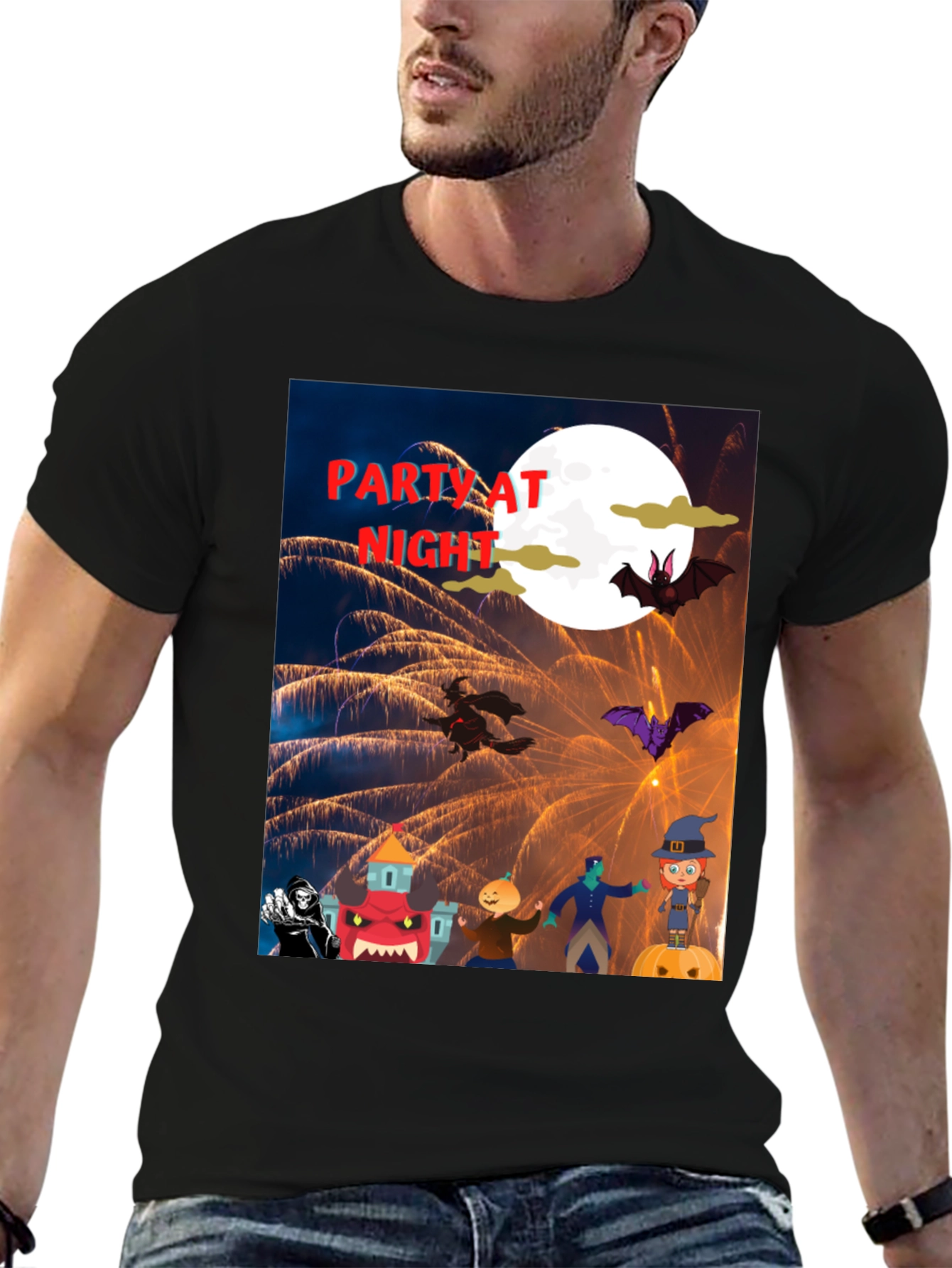 Halloween Party at Night Graphic T-Shirt