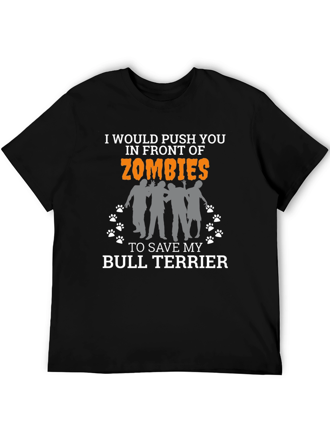 Zombie Bull Terrier Mens Black Graphic Tee