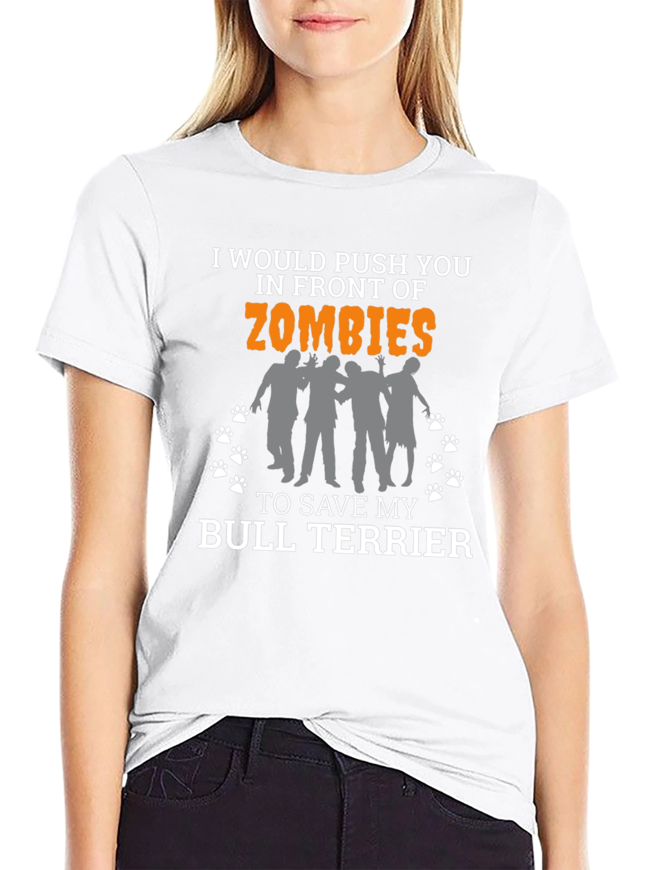 Zombie Bull Terrier Mens Black Graphic Tee