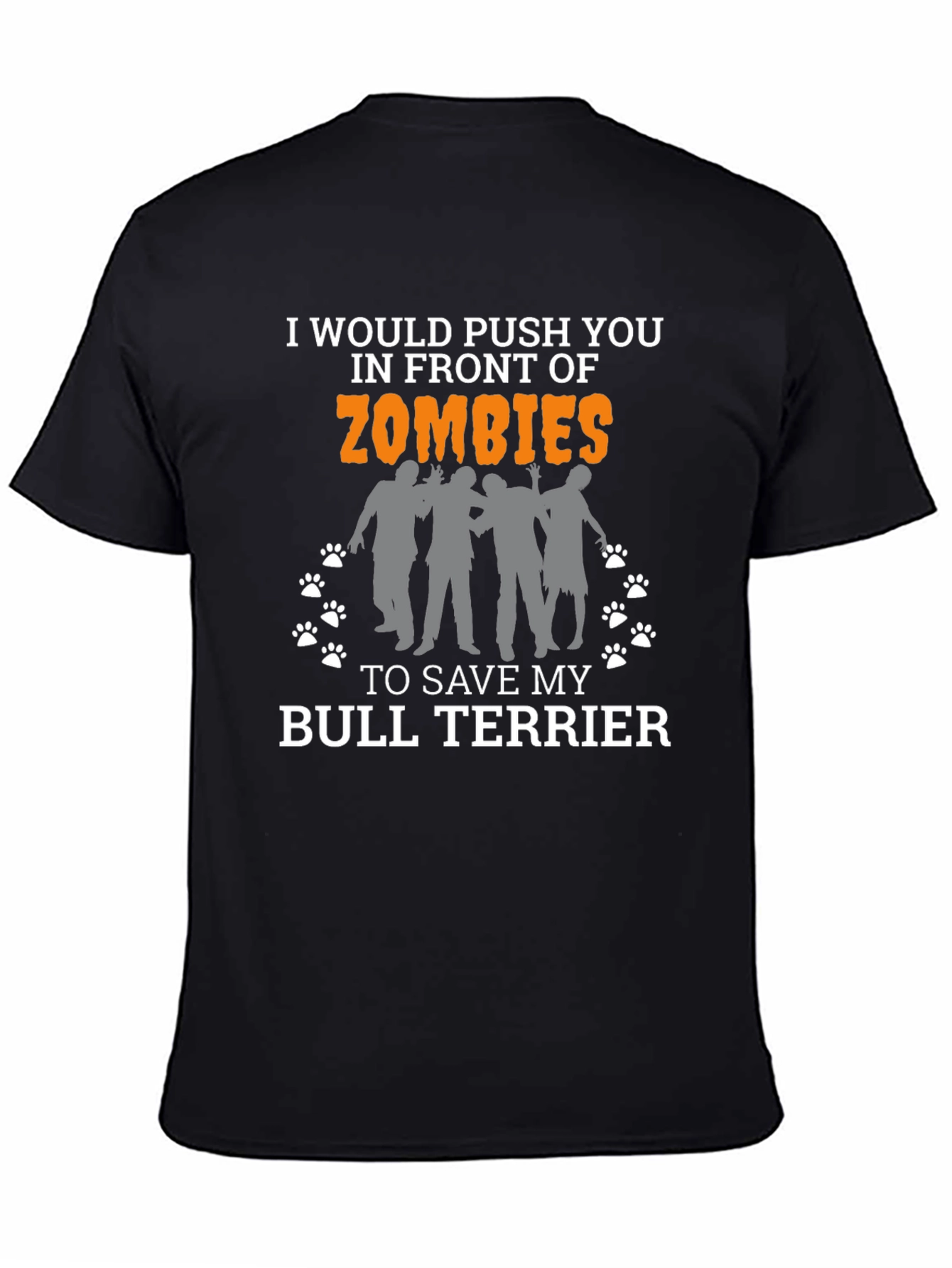 Zombie Bull Terrier Mens Black Graphic Tee