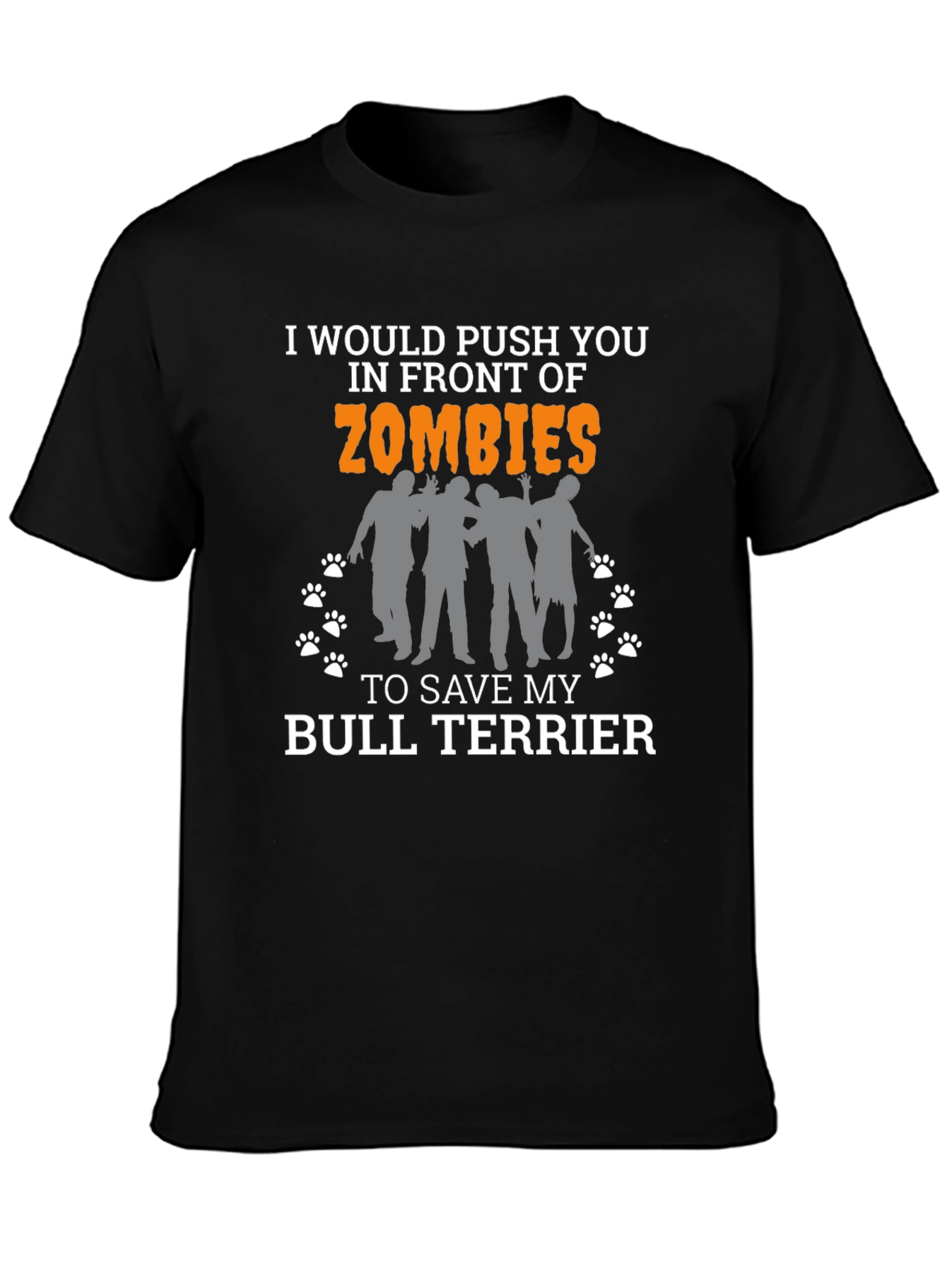 Zombie Bull Terrier Mens Black Graphic Tee
