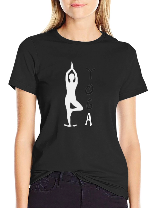 Yoga Pose Graphic T-Shirt - Black