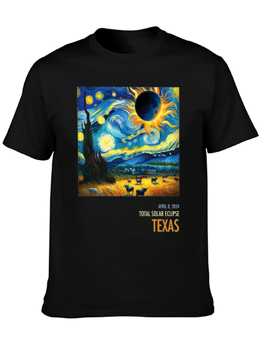 Starry Solar Eclipse Texas T-Shirt