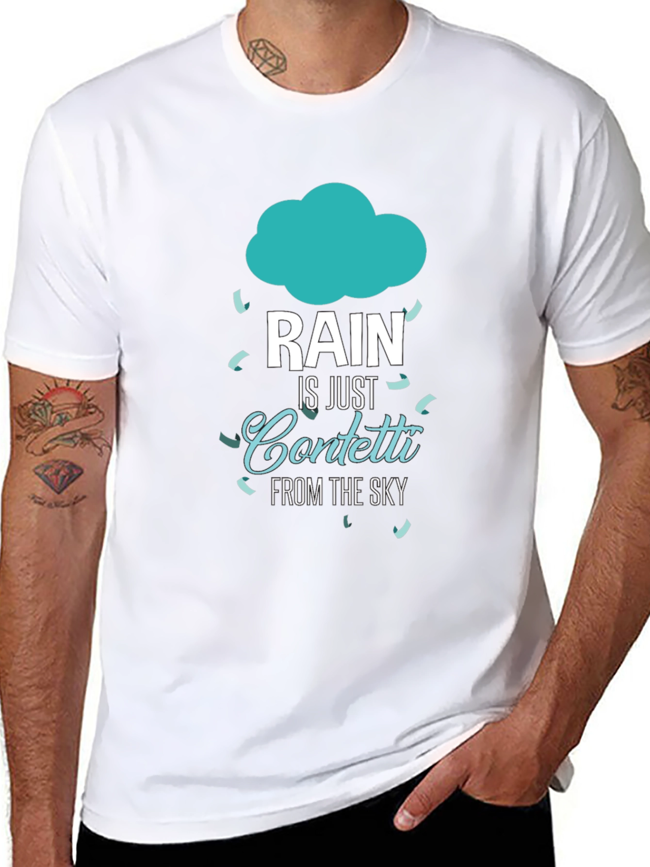 Rain is Just Confetti T-Shirt - Black