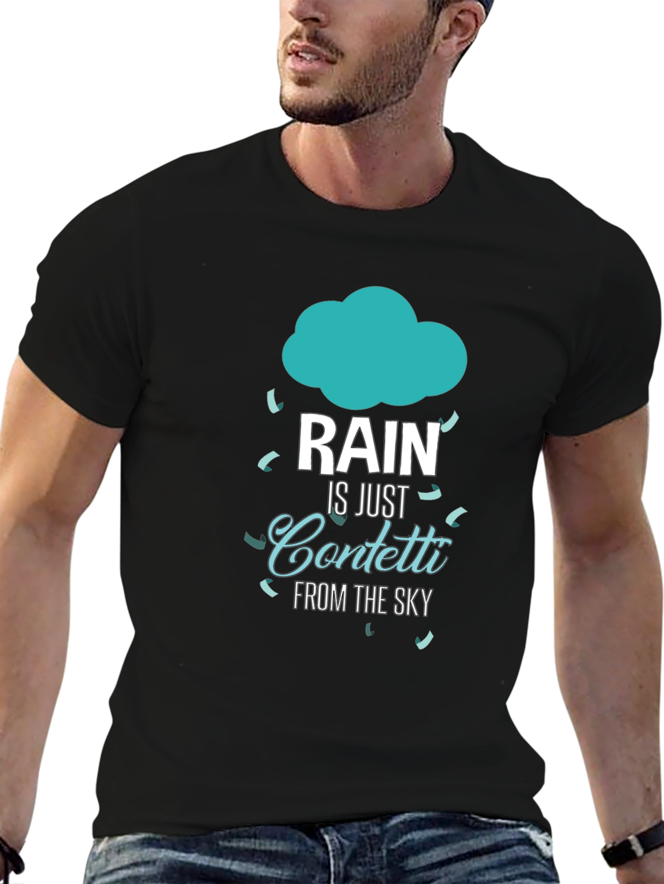 Rain is Just Confetti T-Shirt - Black
